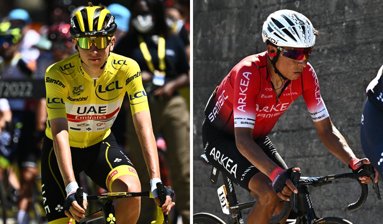 El colombiano Nairo Quintana es una amenaza para el esloveno en la pelea por el título del Tour de Francia 2022