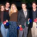 LOS ANGELES, CA - JANUARY 9: Actors Jennifer Aniston, David Schwimmer, Lisa Kudrow, Matt LeBlanc, Matthew Perry and Courtney Cox of the television comedy, Friend's pose for a portrait during an NBC Press Tour Party on January 9, 1995 in Los Angeles, California. (Photo by Ron Davis/Getty Images)