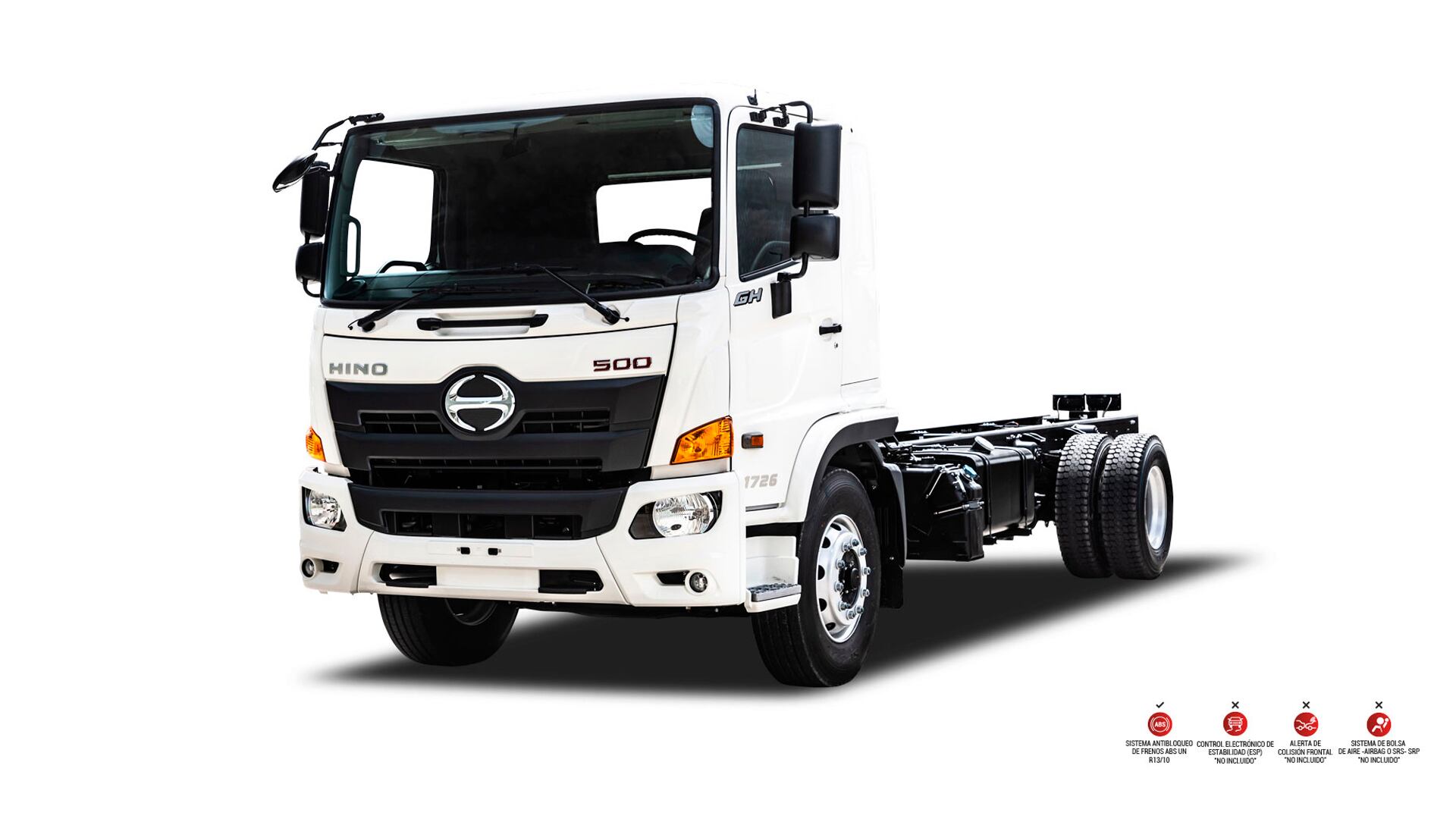 Modelo: GH8J Cargo / Torque: 81 kgm @ 1500 rpm / Capacidad de carga bruta: 11.390 kg / Distancia entre ejes: 5.080 mm.