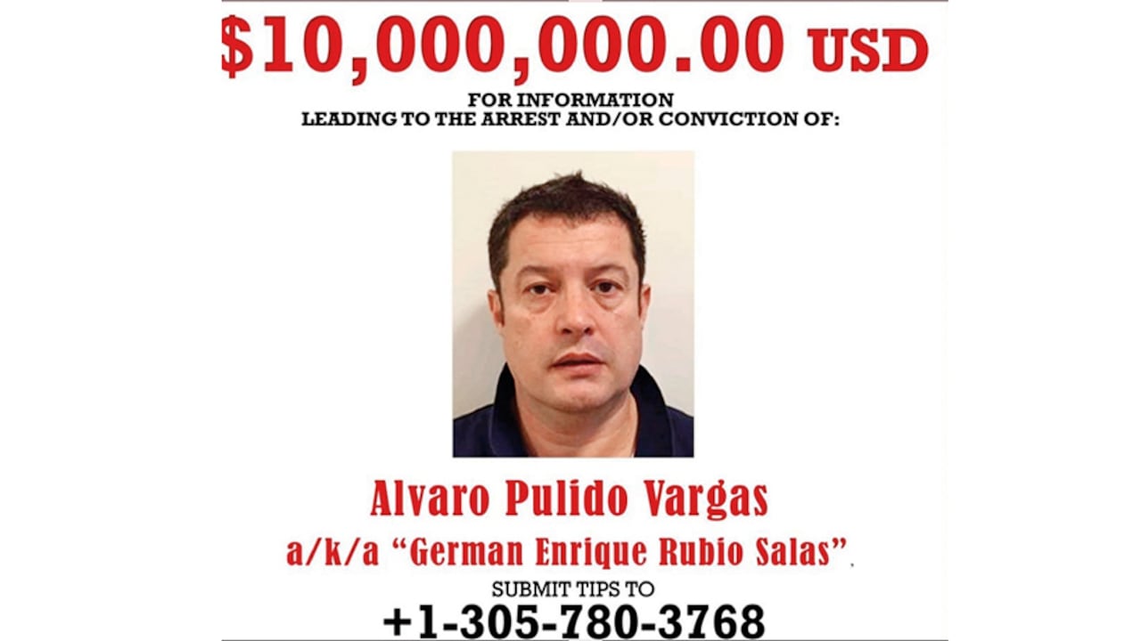 La justicia estadounidense ofreció una importante recompensa para dar con el paradero de Álvaro Pulido.