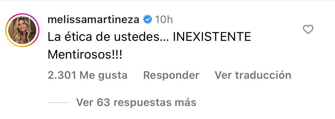 Melissa Martínez le responde a Lo Sé Todo luego que publicaran un chisme con su nombre