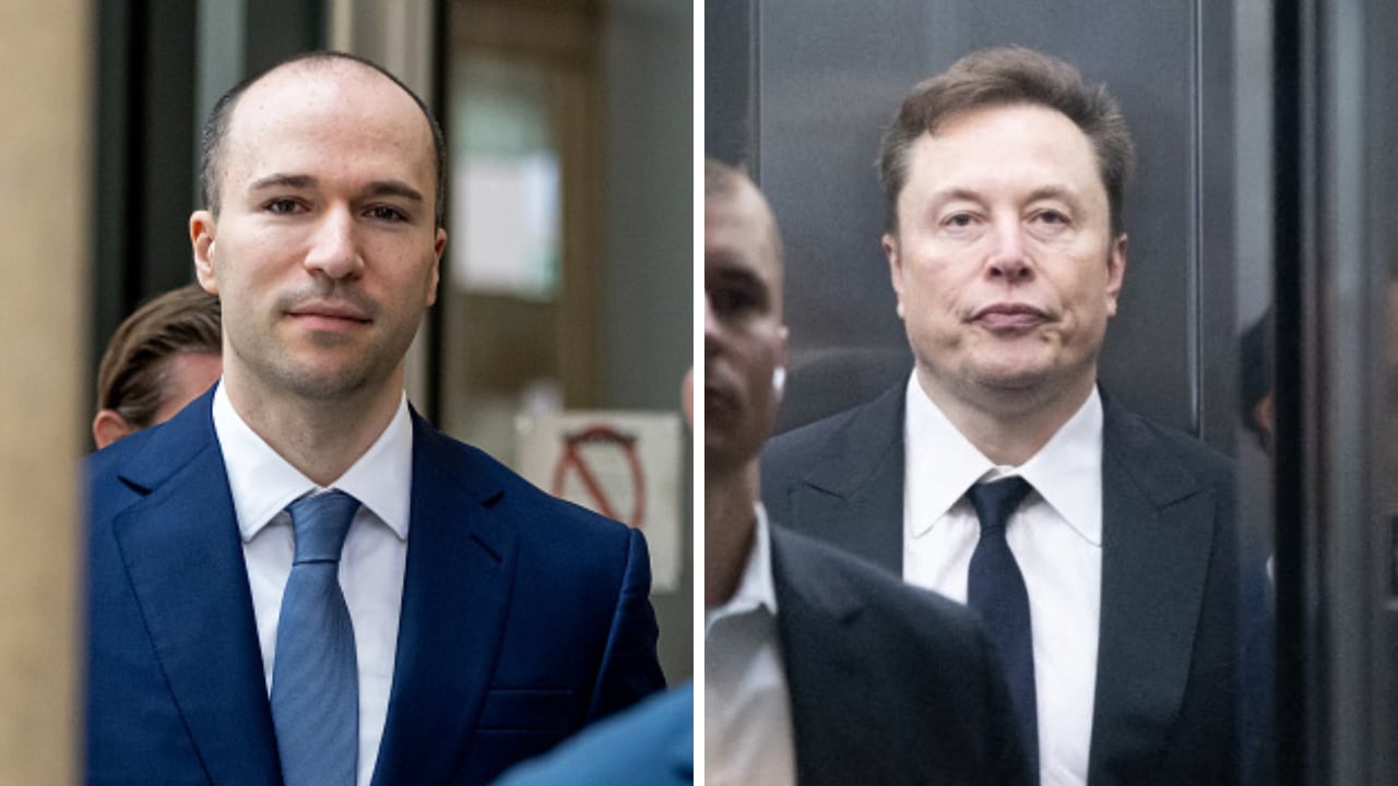 Un testimonio de Greg Brockman (izq.) en California señala que Elon Musk (der.) intimidó a un cofundador de OpenAI.