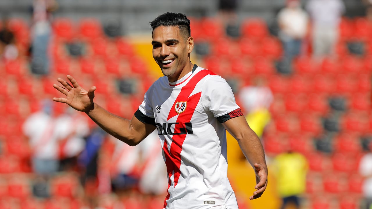 Radamel Falcao of Rayo Vallecano during the La Liga match between Rayo Vallecano and Getafe CF at Estadio de Vallecas in Madrid, Spain. (Photo by DAX Images/NurPhoto via Getty Images)
