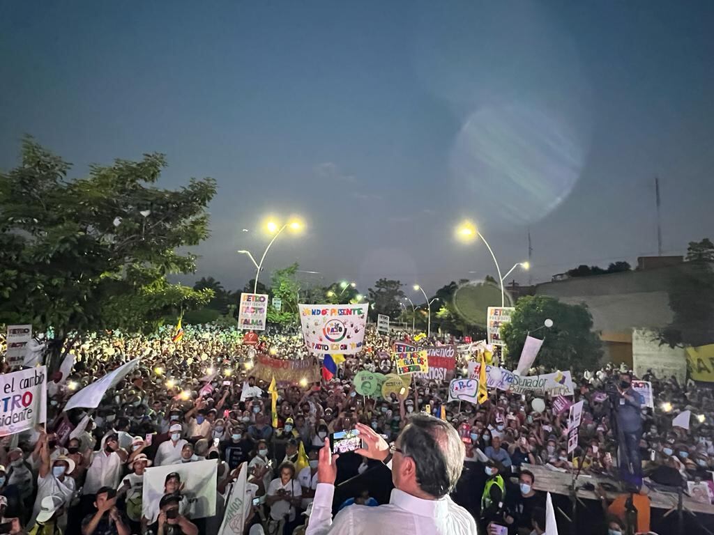 Petro visitó Puerto Wilches en medio de su campaña a la Presidencia de Colombia en 2022.