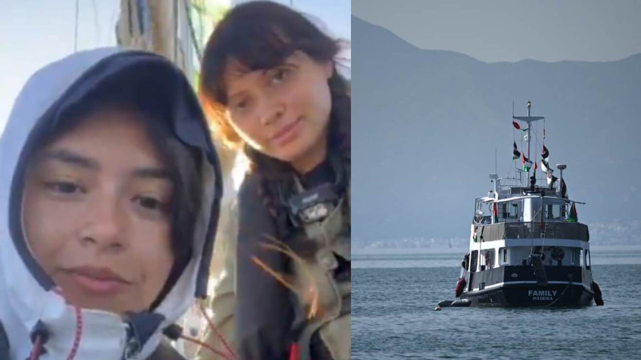 Manuela Bedoya y Luna Barreto, colombianas en la flotilla detenida cerca a Gaza.