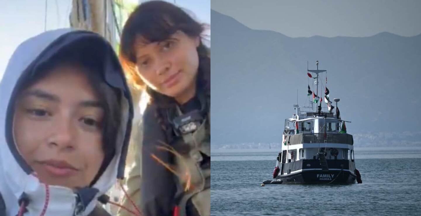 Manuela Bedoya y Luna Barreto, colombianas en la flotilla detenida cerca a Gaza.