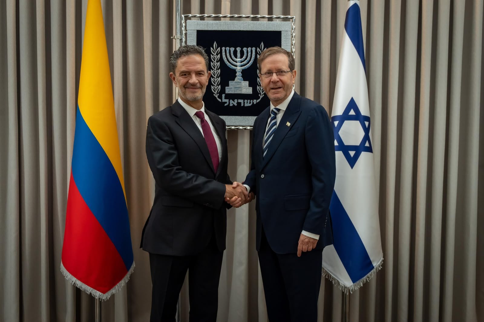 Omar Bula y el presidente Isaac Herzog