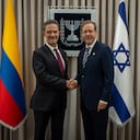 Omar Bula y el presidente Isaac Herzog