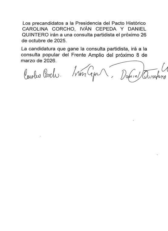 Carta del Pacto Histórico.