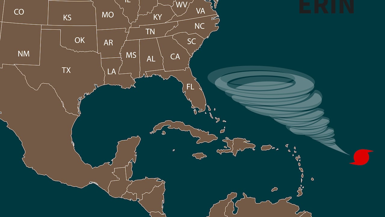Huracán Erin rumbo a Florida, Georgia, Carolina del Norte y del Sur, y Virginia