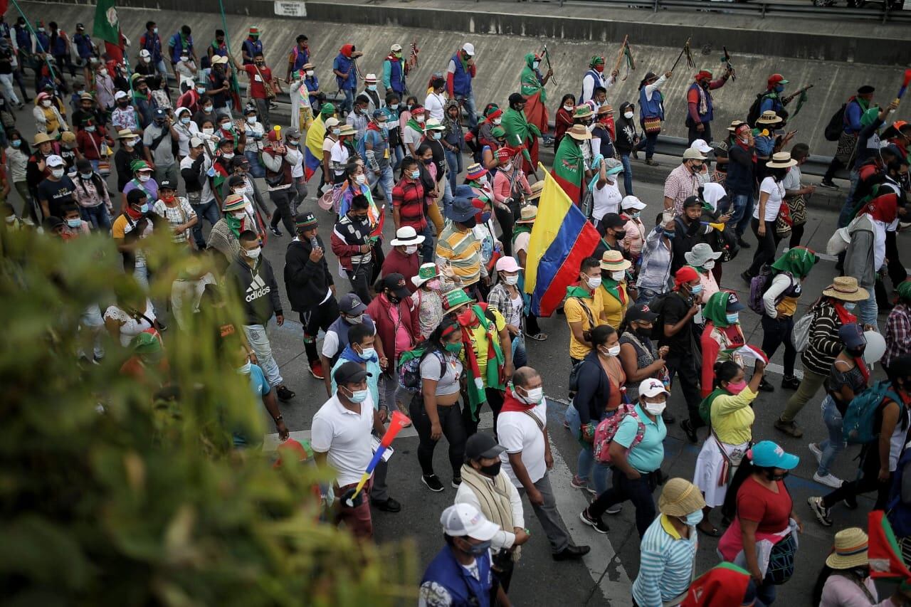 La minga marcha en Bogotá