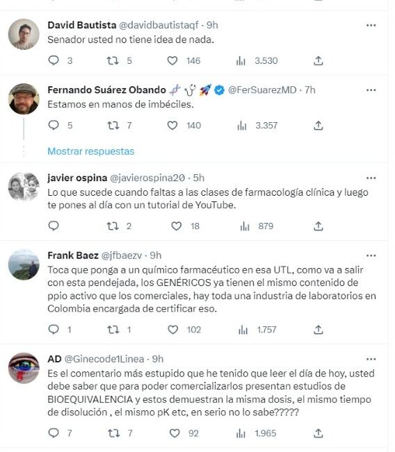 Senador Antonio Correa del partido de la U.