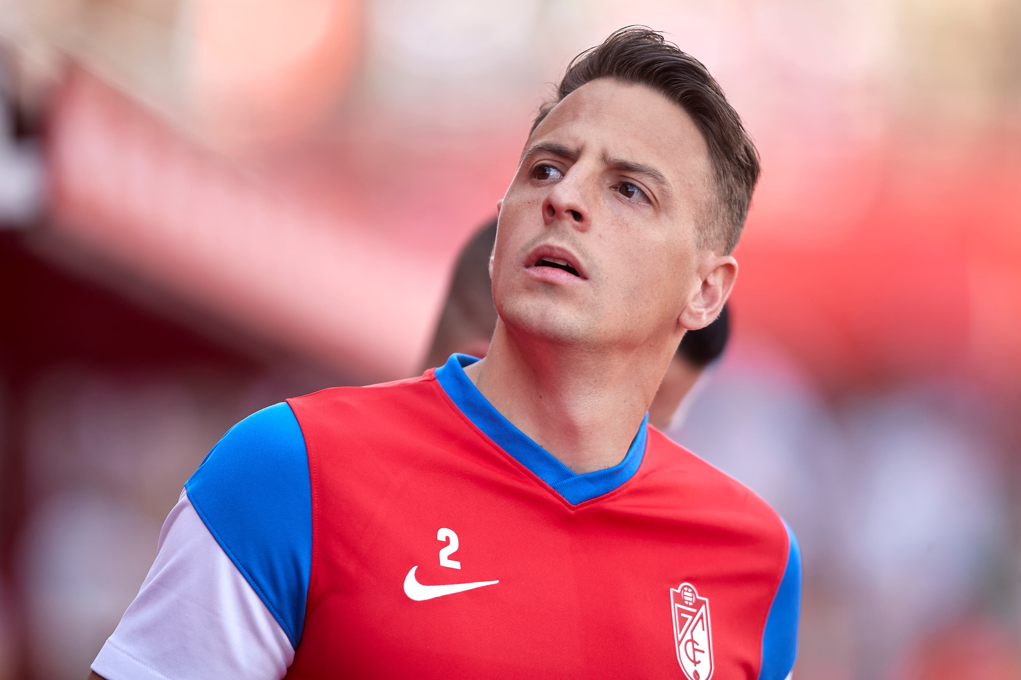 GRANADA, SPAIN - MAY 01: Santiago Arias of Granada CF looks on priorg the LaLiga Santander match between Granada CF and RC Celta de Vigo at Nuevo Estadio de Los Carmenes on May 01, 2022 in Granada, Spain. (Photo by Fermin Rodriguez/Quality Sport Images/Getty Images)