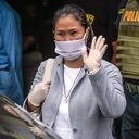 Keiko Fujimori,líder opositora peruana, al momento de su excarcelación.