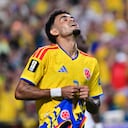 KANSAS CITY, MO - JULY 3: Luis Diaz #7 of Colombia reacts to a near miss during the FIFA World Cup 2026 Round Of 32 match between Colombia and Ghana at Kansas City Stadium on July 3, 2026 in Kansas City, Missouri. (Photo by Fernando Leon/ISI Photos/ISI Photos via Getty Images