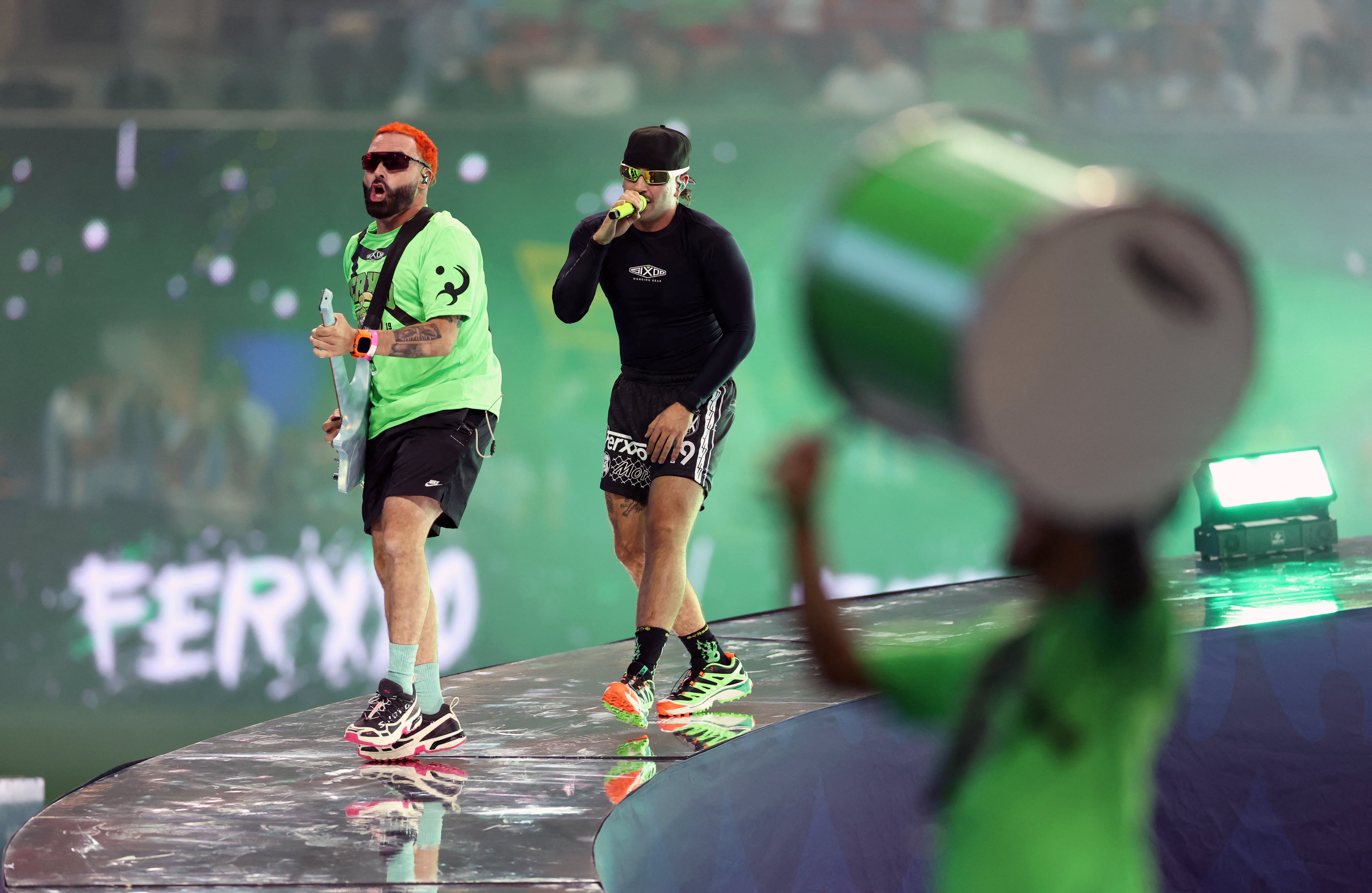 El cantante colombiano se presentó en Atlanta, Georgia, minutos previos al encuentro entre Argentina y Canadá.