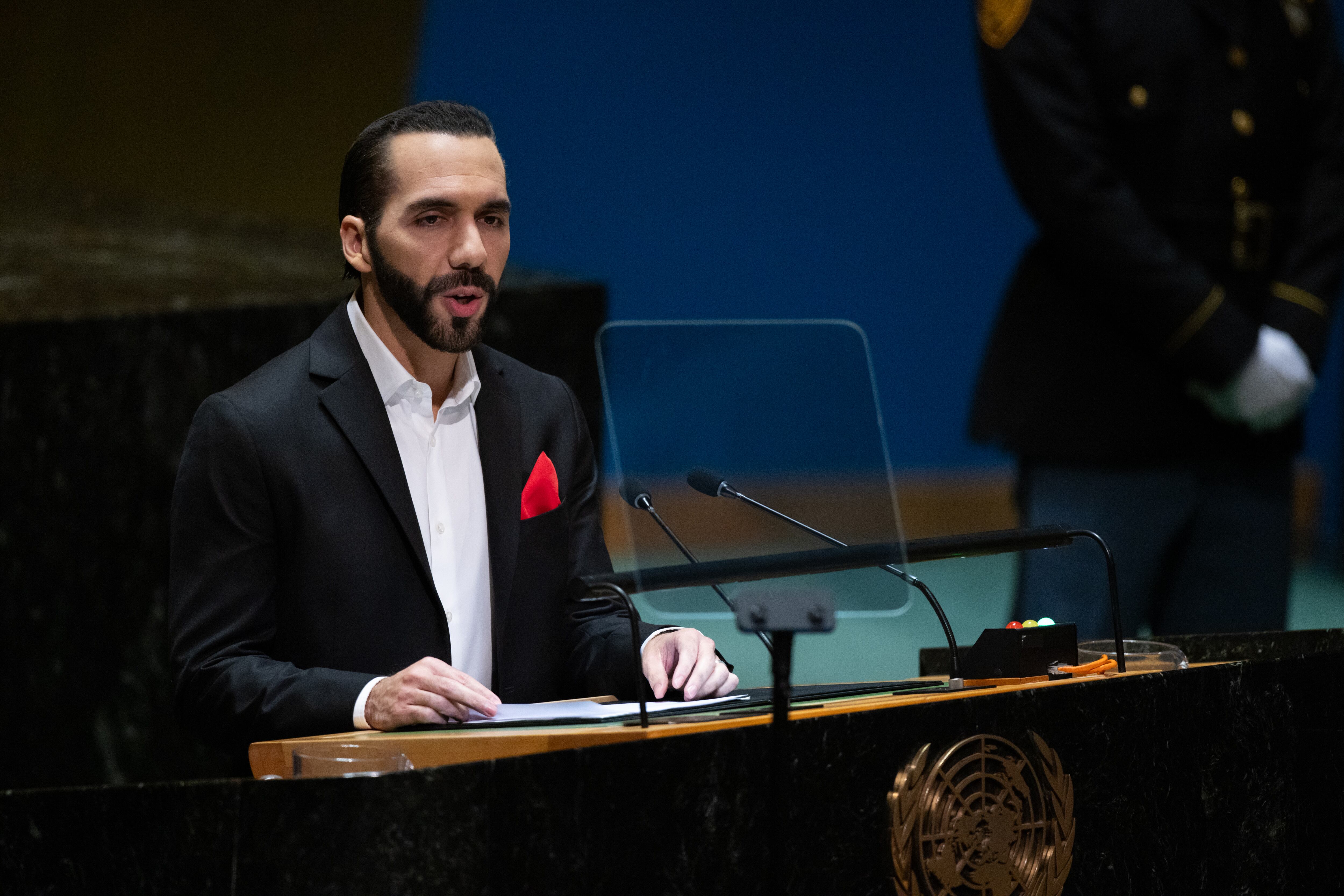 Nayib Bukele ante las Naciones Unidas.