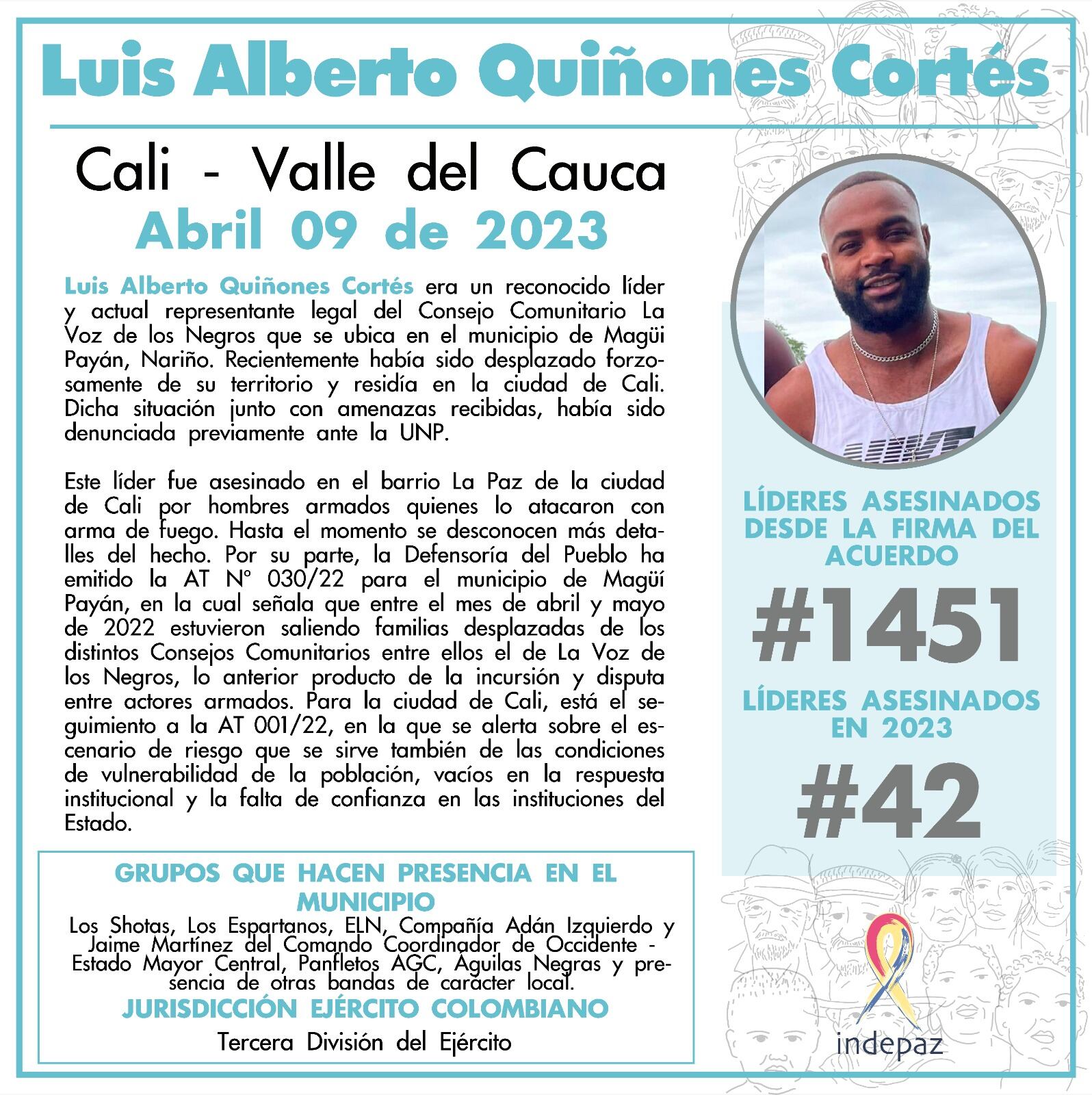 Comunicado de Indepaz.