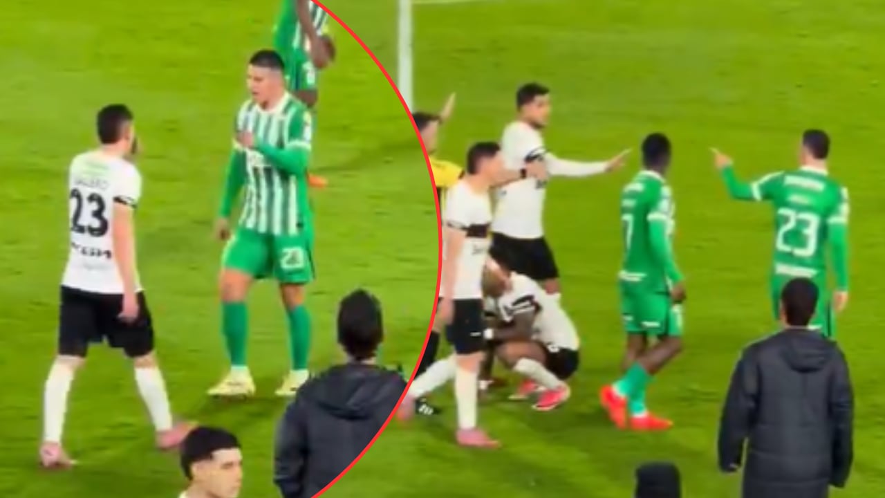 James Rodríguez se molestó con Johan Caballero en medio del partido de Internacional de Bogotá vs. Atlético Nacional.