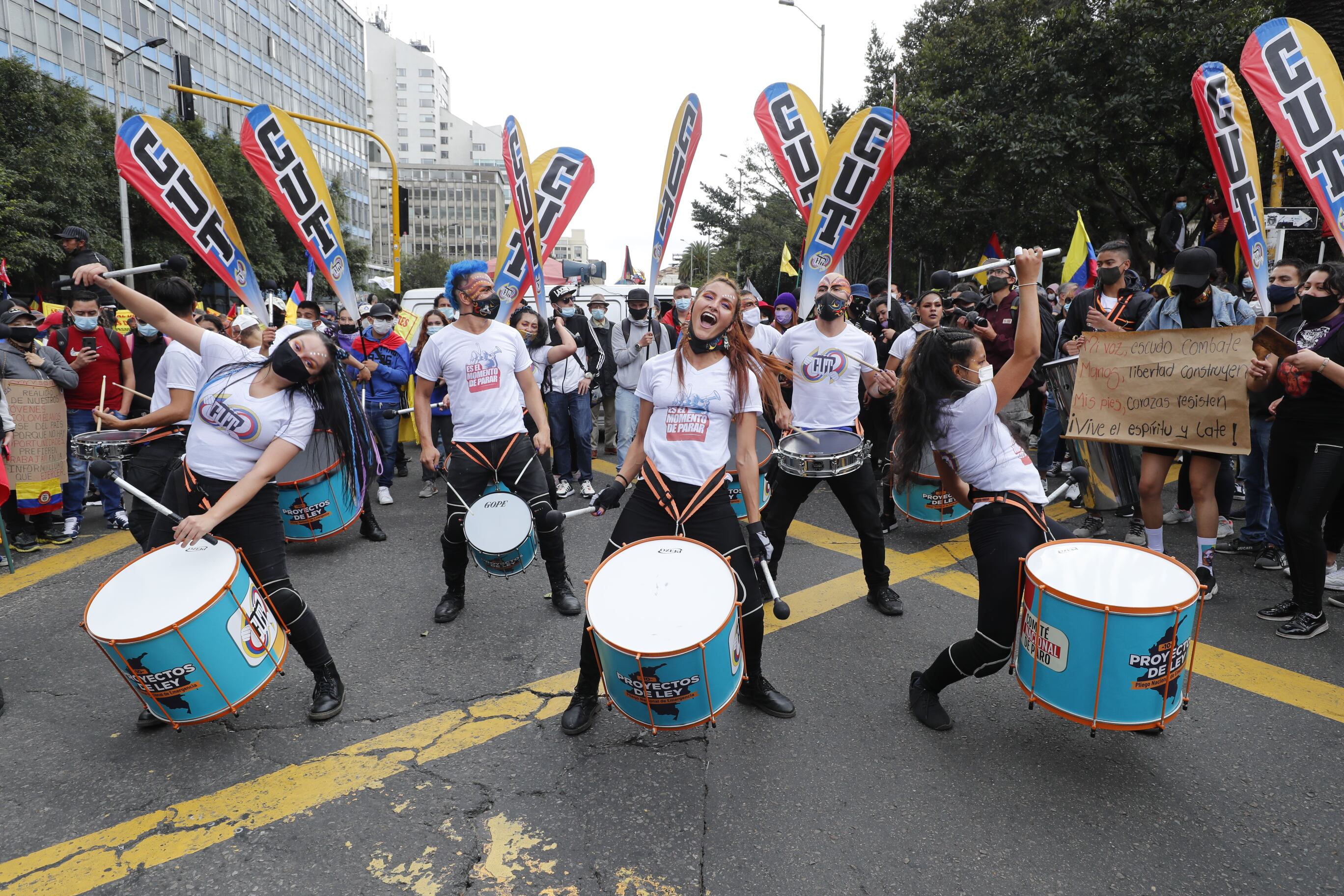 Marcha Pacifica en Parque Nacional Fecode CGT CUT