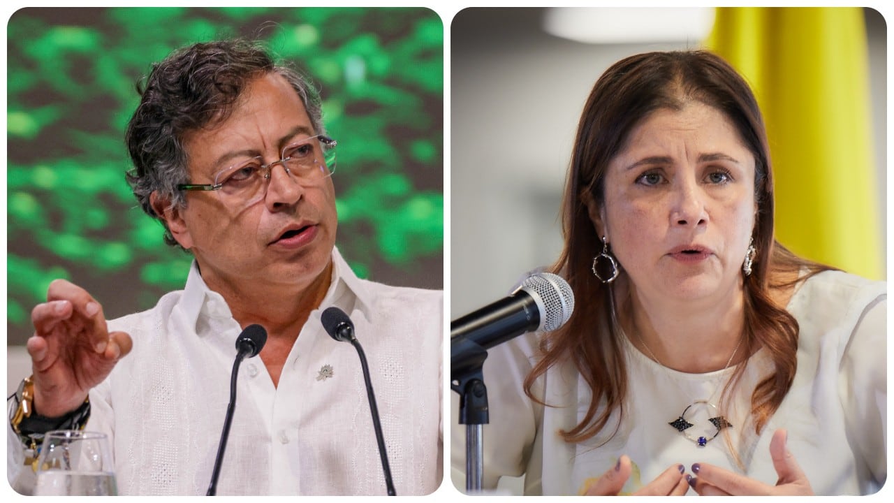 El presidente de Colombia, Gustavo Petro, y la defensora del Pueblo, Iris Marín.