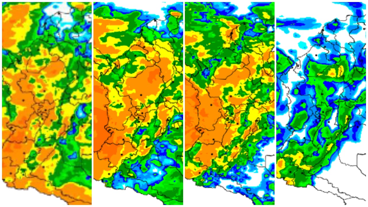 La escala de colores indica la cantidad de precipitación acumulada entre el martes 18 de noviembre de 2025 y el viernes 21 de noviembre de 2025