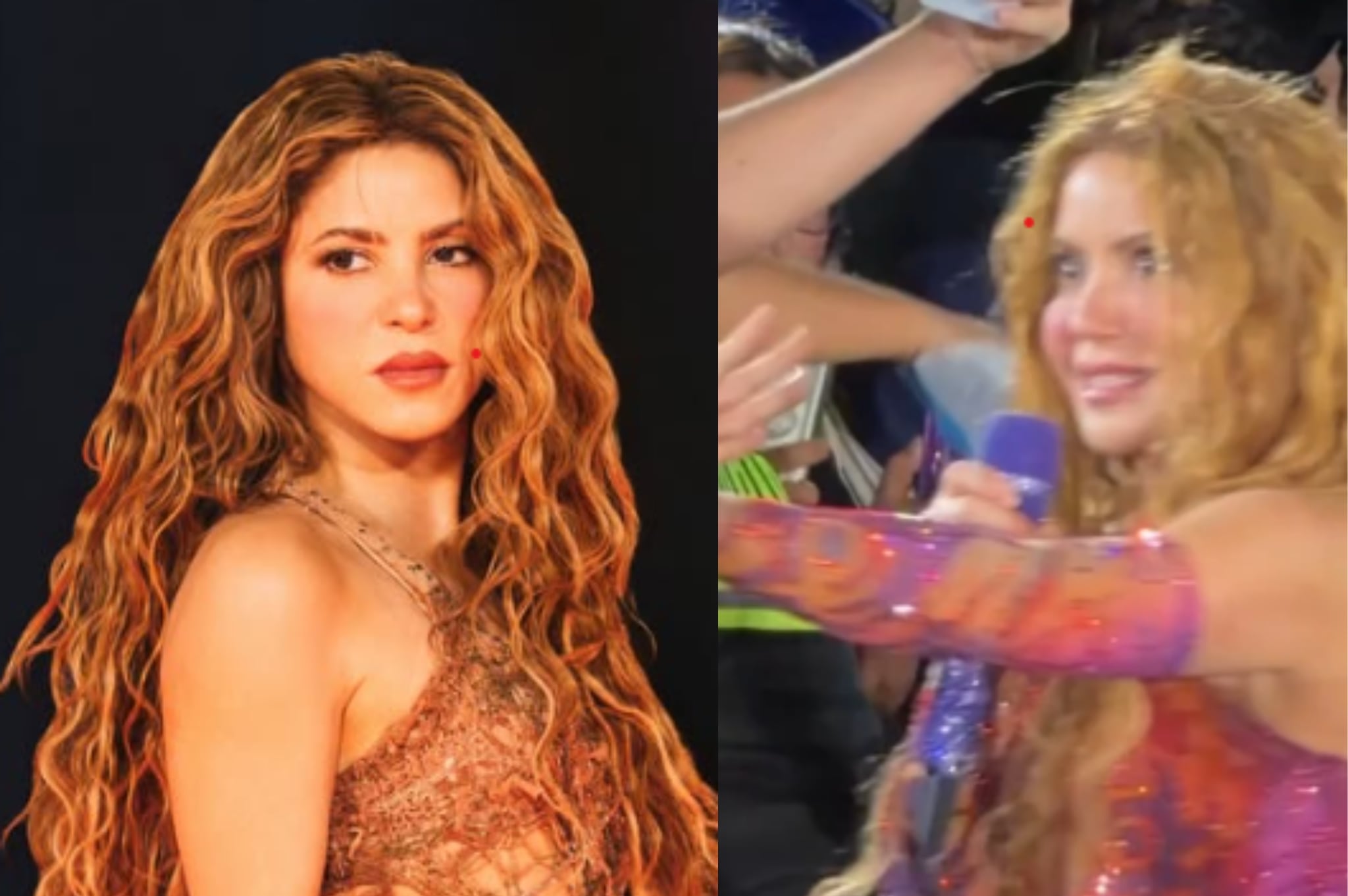 El gesto de Shakira al ver la cara de Gerard Piqué en uno de sus conciertos.