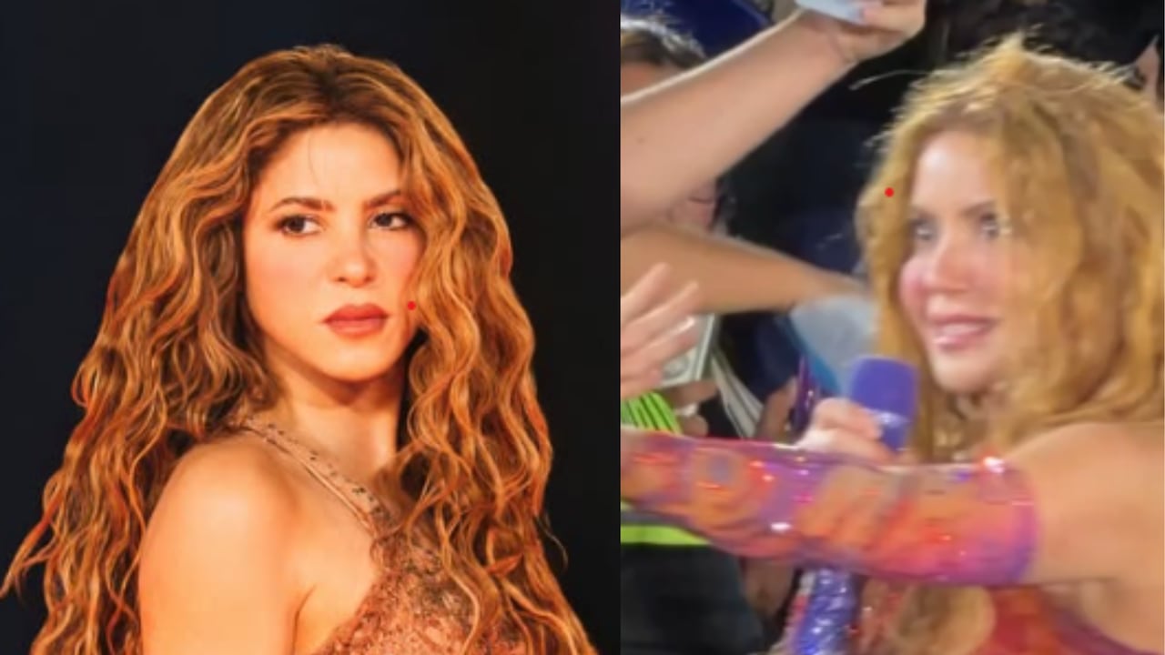 El gesto de Shakira al ver cara de Gerard Piqué en uno de sus conciertos.