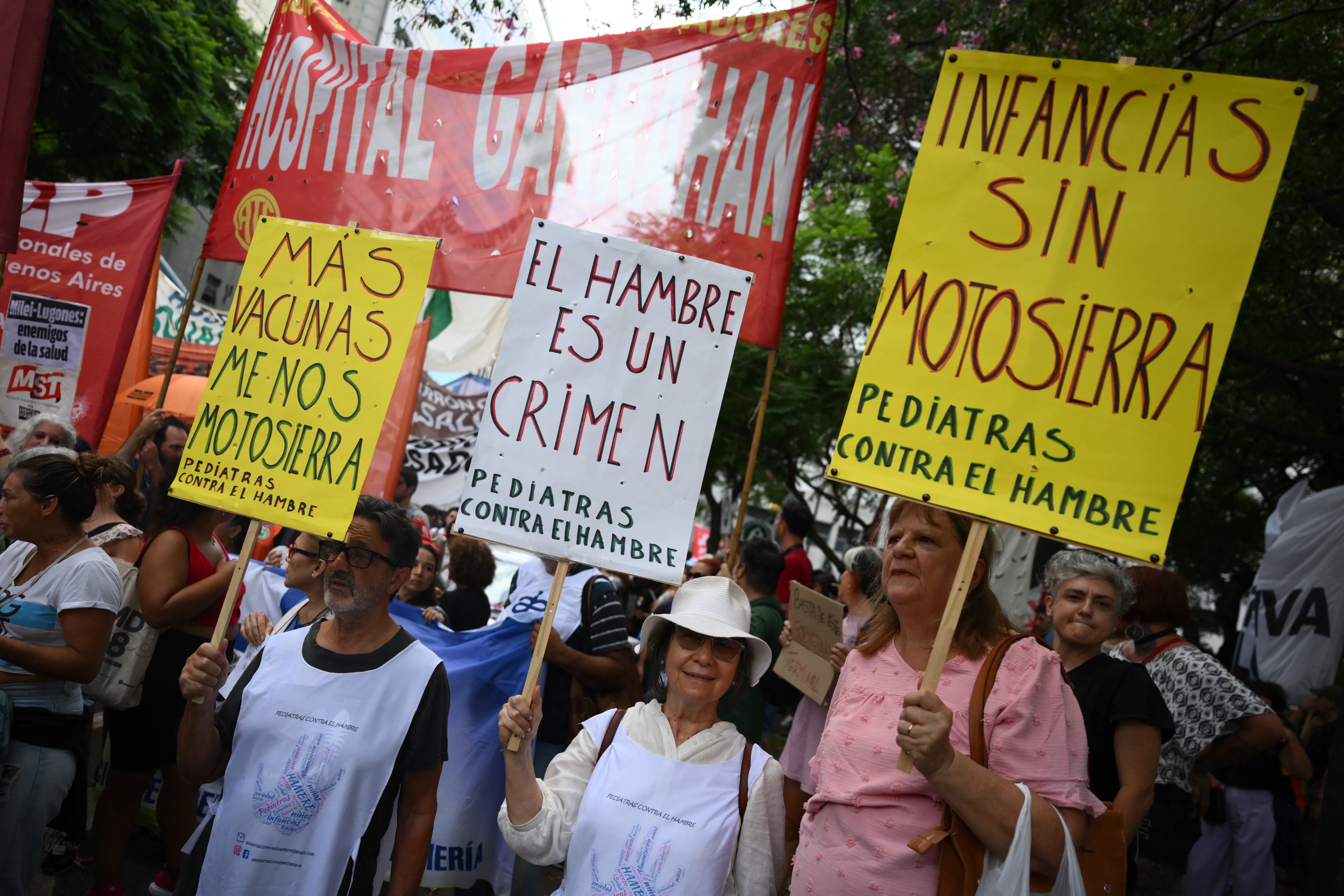 Manifestaciones de empleados de la salud contra el gobierno de Javier Milei