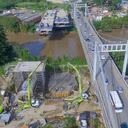 La obra de ampliación del puente de Juanchito, según el gobierno departamental, tiene un avance del 72%.