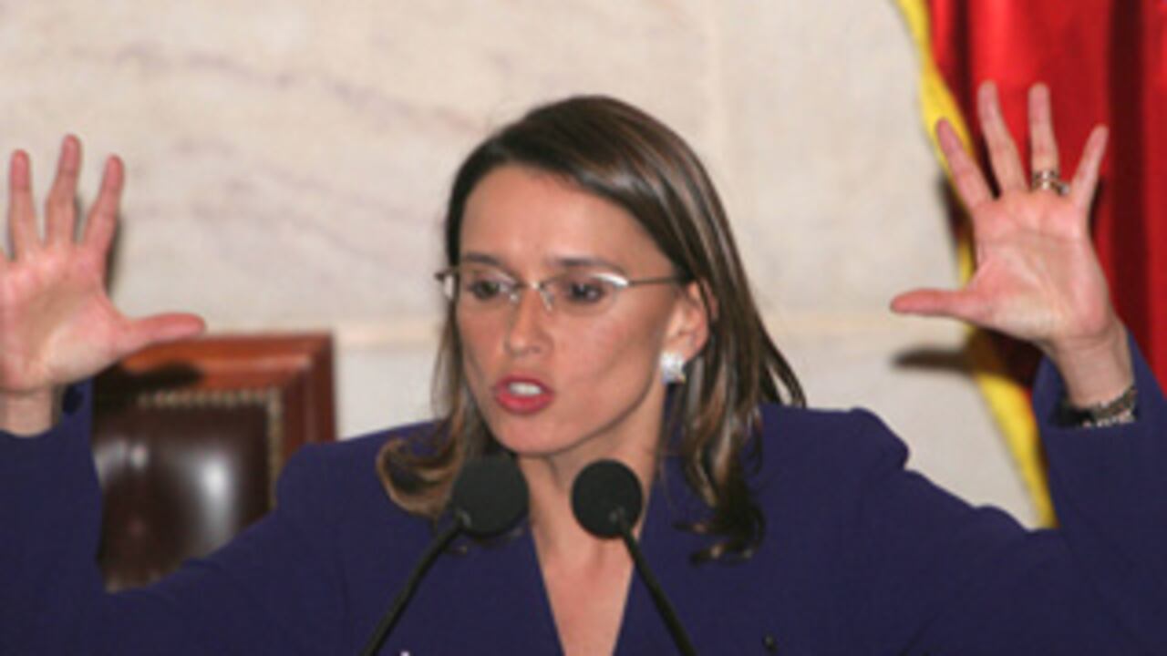 María Consuelo Aráujo, ministra de Relaciones Exteriores. La funcionaria es hermana de Álvaro Araújo, detenido en la noche de este jueves.