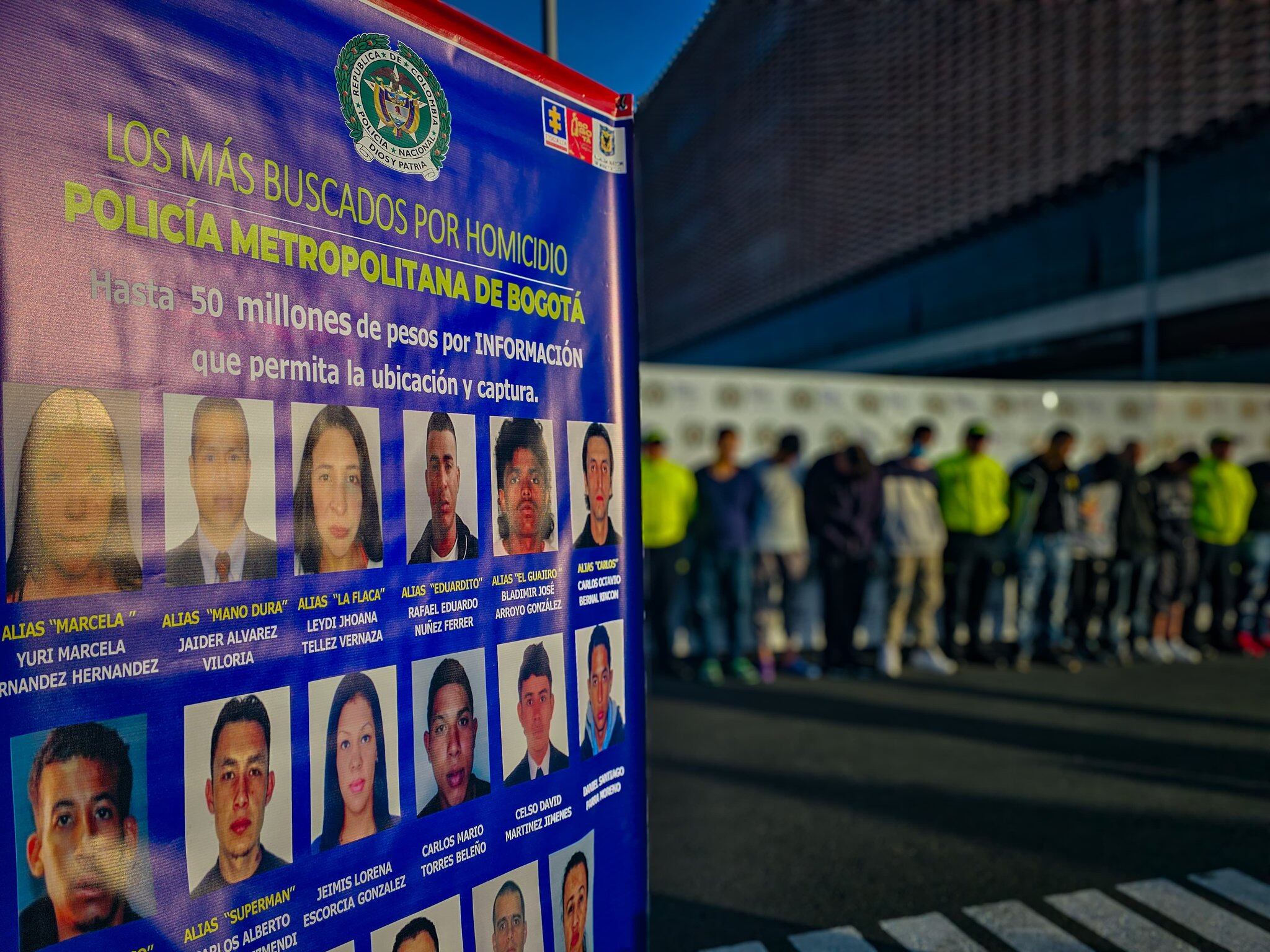 Cartel de los más buscados en Bogotá por homicidio
