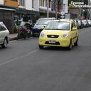 El día de trabajo en un taxi