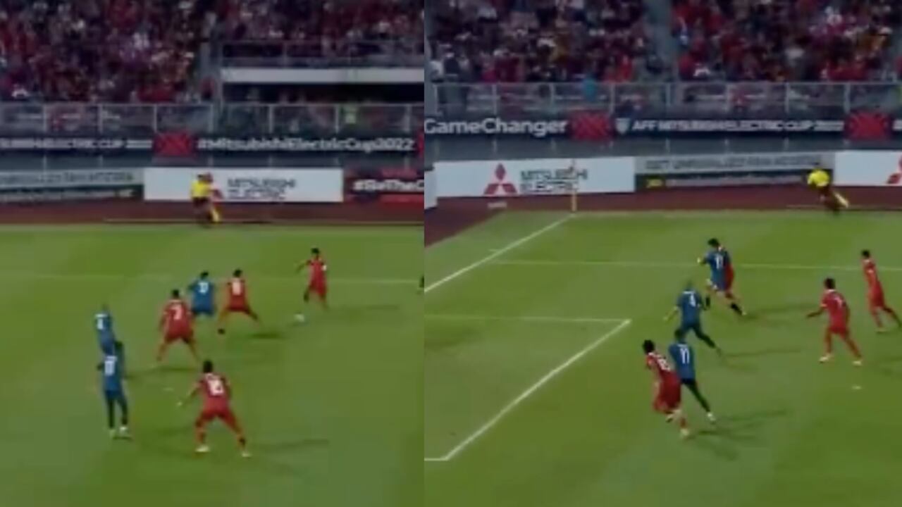 Momentos previos a que Hansamu Yama desperdiciara el gol.