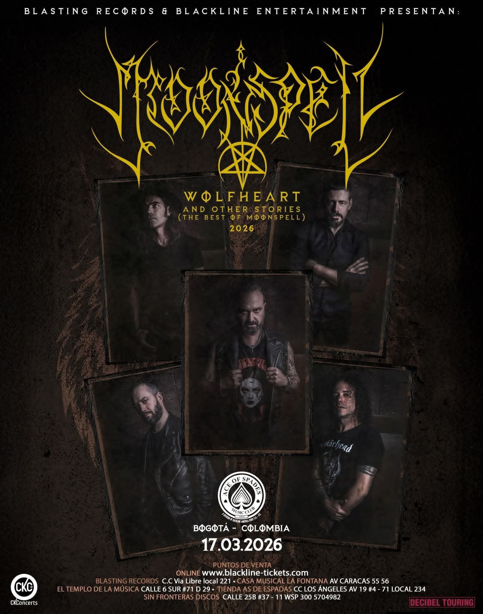 La cita con Moonspell es el 17 de marzo.