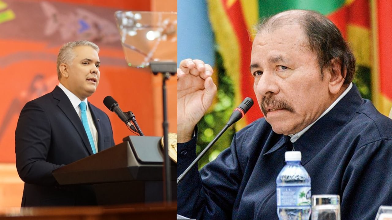 Iván Duque presidente de Colombia y Daniel Ortega mandatario de Nicaragua