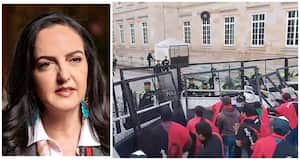 María Fernanda Cabal cuestiona a docentes del Cauca que buscaron ingresar al Congreso.