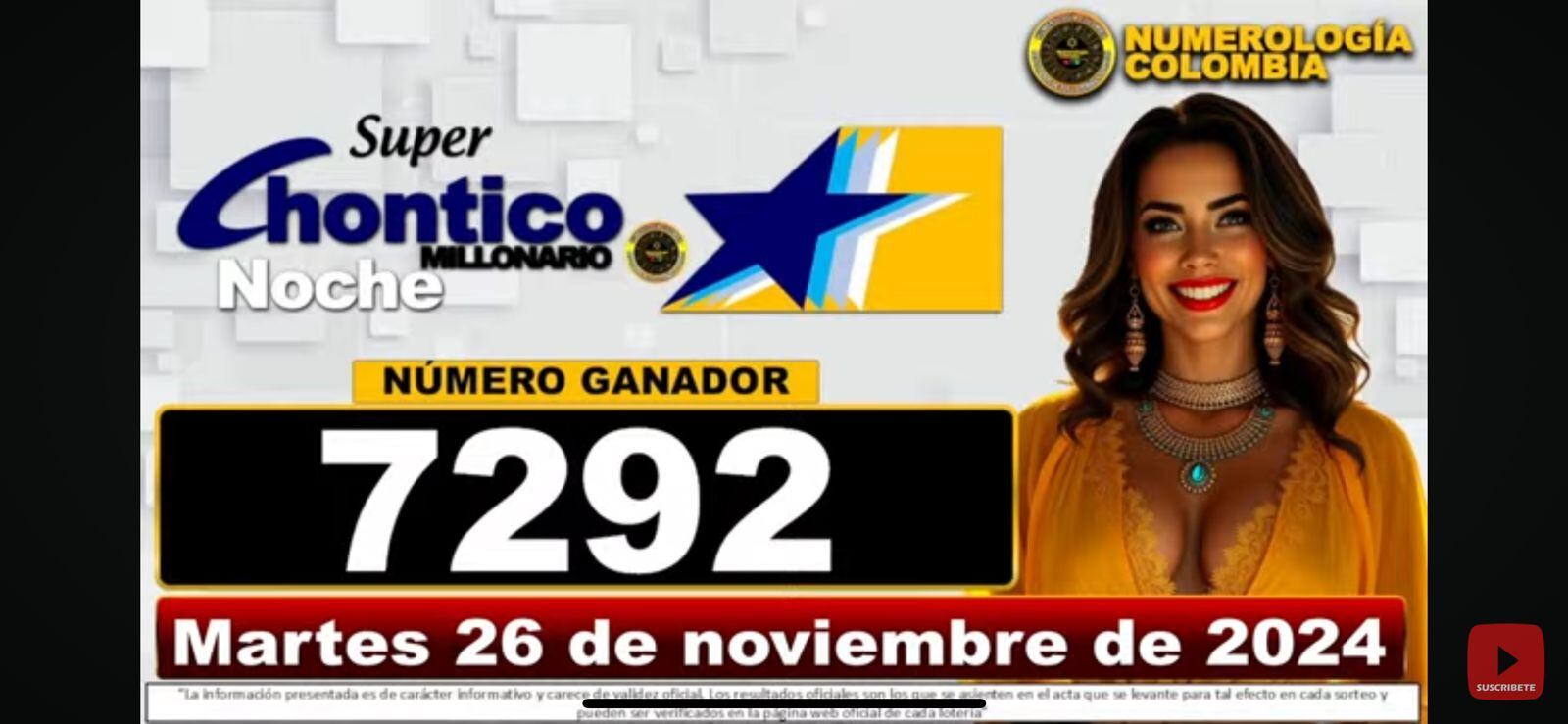 Chontico Noche sorteo 26 de noviembre