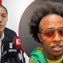 Eduardo Méndez, presidente de Independiente Santa Fe y Kevin Londoño, jugador de Bucaramanga