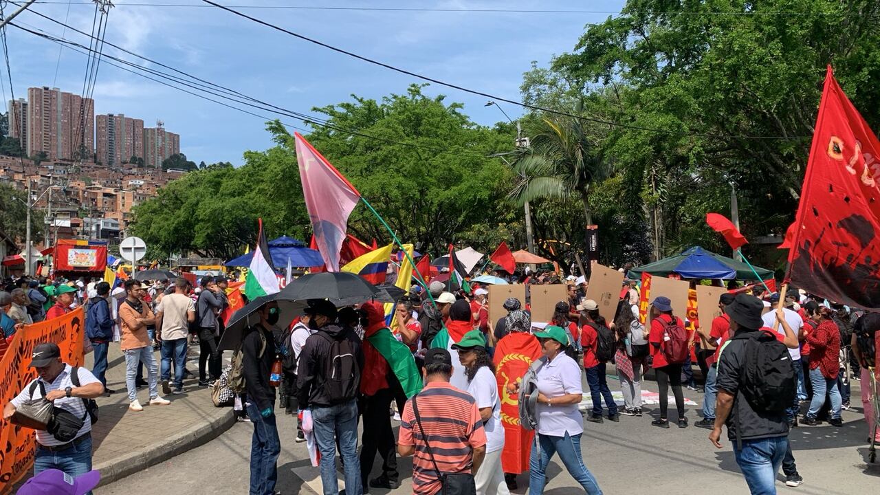 Marchas del primero de mayo en Medellín.
