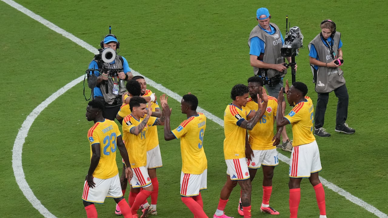 La Selección Colombia reacciona a su victoria contra RD Congo en el Mundial 2026.