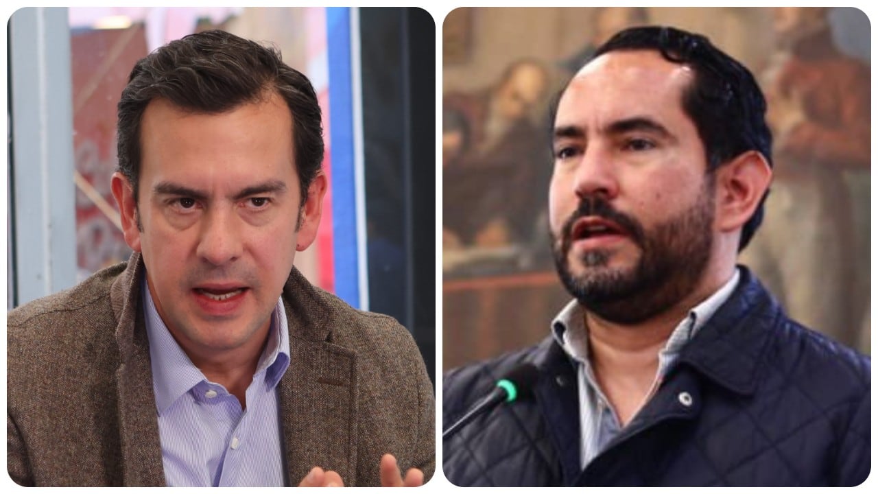 El ministro del Interior, Rodrigo Lara, y el concejal de Bogotá Rolando González.