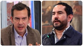 El ministro del Interior, Rodrigo Lara, y el concejal de Bogotá Rolando González.