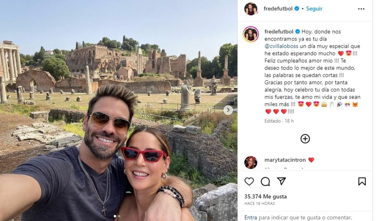 Frederick Oldenburg invitó a su novia Carmen Villalobos a pasear a Europa. Foto: Instagram @fredefutbol