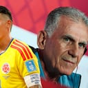 James Rodríguez y Carlos Queiroz. Capitán de Colombia y DT de Ghana