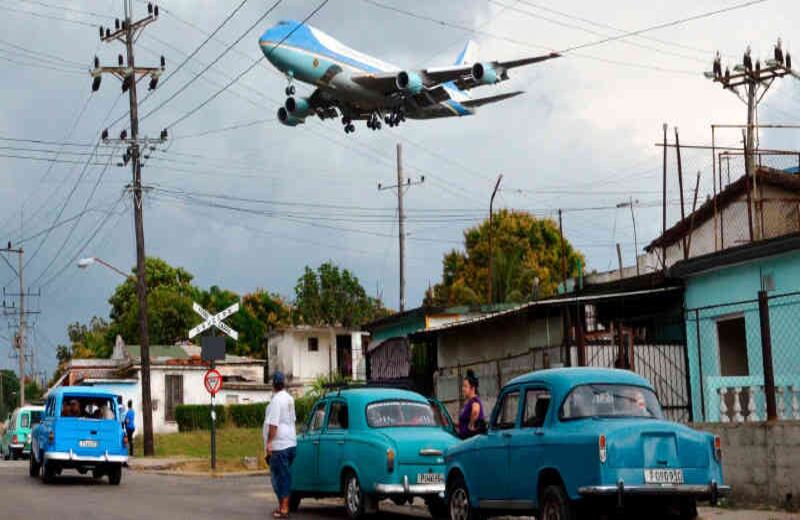 El Air Force 1 en La Habana. Tras casi 60 años de  relaciones congeladas entre Estados Unidos y Cuba, el Air Force One llegó a La Habana el 20 de marzo con el presidente Barack Obama y su familia a bordo para la histórica visita a ese país, donde se reunió con su colega cubano Raúl Castro para acelerar los cambios de la “posrevolución”.