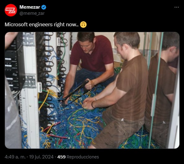 Memes fallo informático mundial.