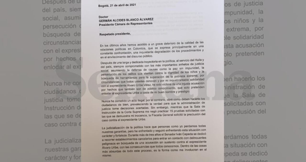 Carta Álvaro Hernán Prada