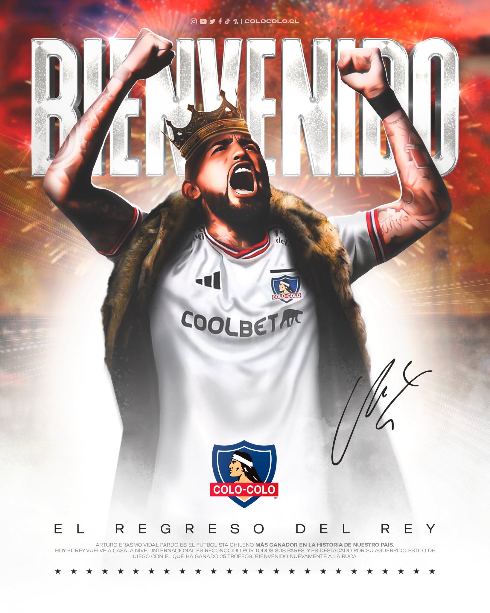 Arturo Vidal es nuevo jugador del Colo Colo