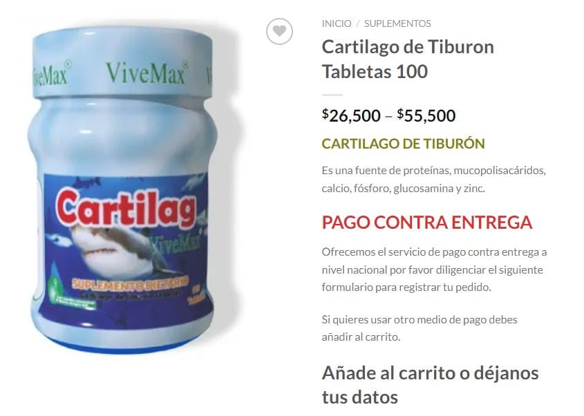 Alerta sanitaria por suplemento vitamínico.